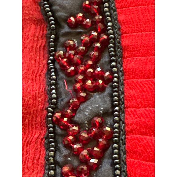 VTG STUNNING Chinyere Sheer Beaded Dress M Whimsigoth Dark Romantic Boho Hippie - Picture 7 of 16